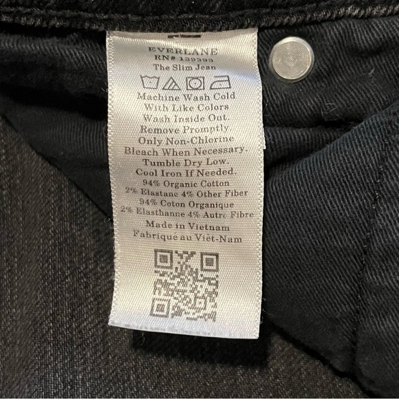 Everlane Uniform The Slim Jean Mens 33X31 Black Wash Organic Cotton Denim - Picture 6 of 10